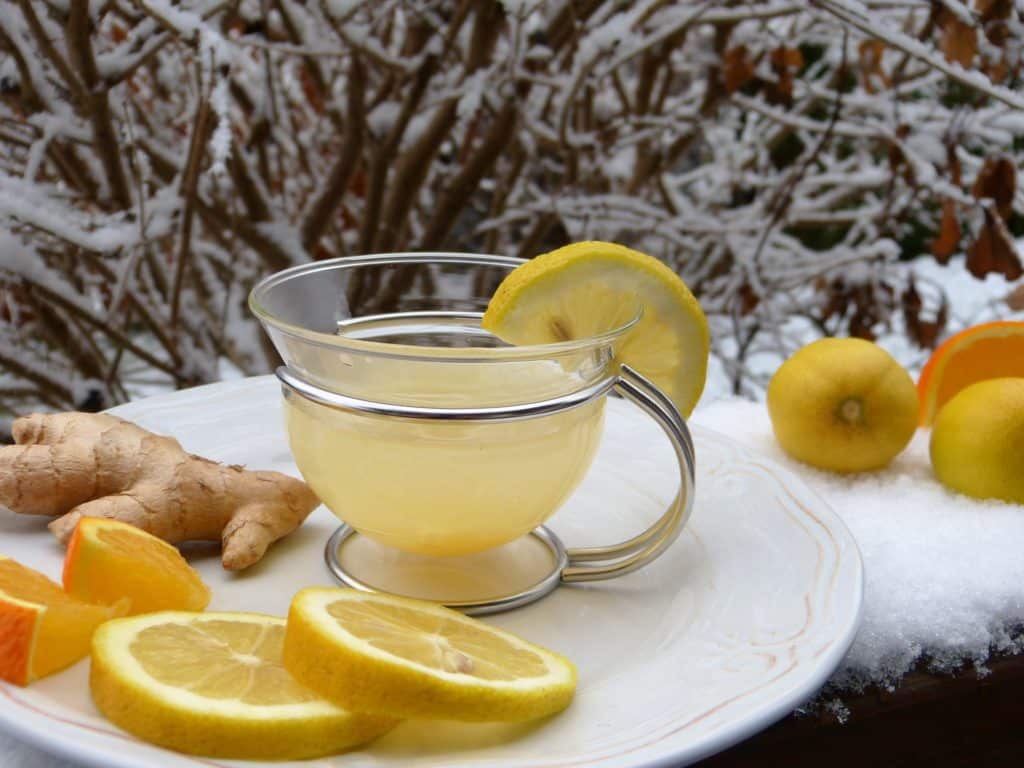 té de limón y jengibre té de hierbas