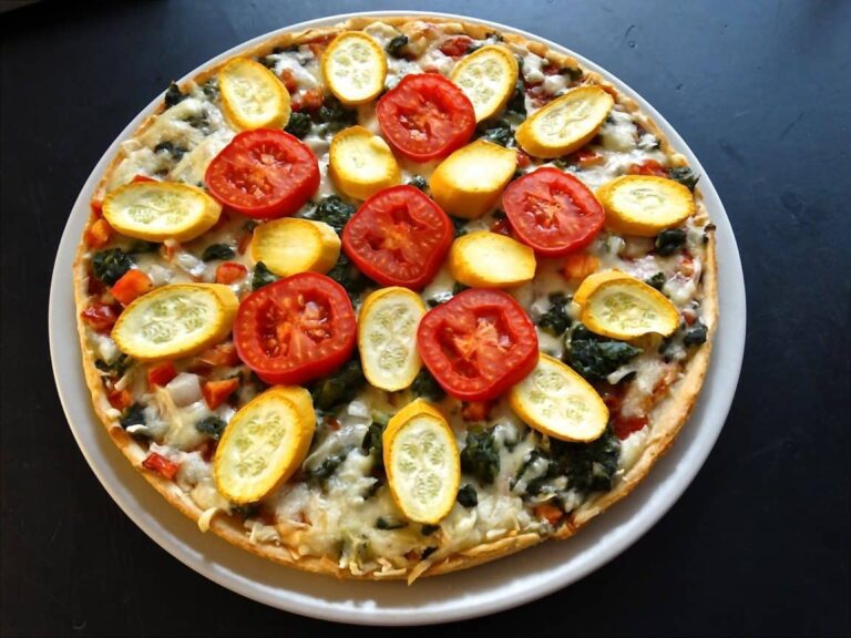 Pizza vegetariana con verdure biologiche dell’orto